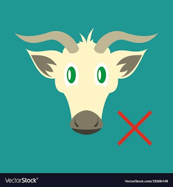 Flat goat head livestock animal grazing vector image