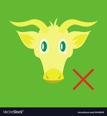 Flat goat head livestock animal grazing vector image