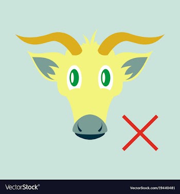 Flat goat head livestock animal grazing vector image