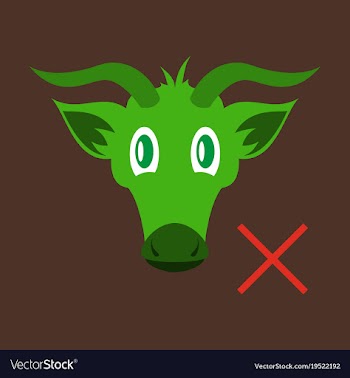 Flat goat head livestock animal grazing vector image