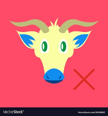 Flat goat head livestock animal grazing vector image