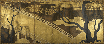 flat gold bridge at left; | Free Photo - rawpixel
