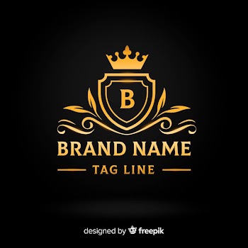 Flat golden elegant logo template Free Vector