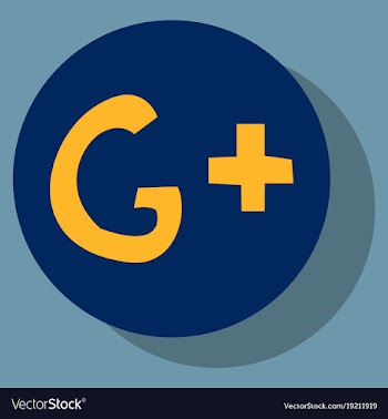 Flat google plus icons on background vector image