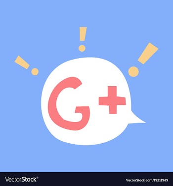 Flat google plus icons on background vector image