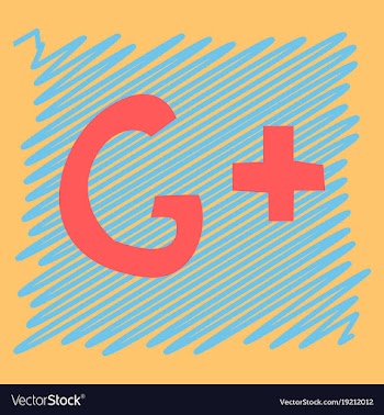 Flat google plus icons on background vector image