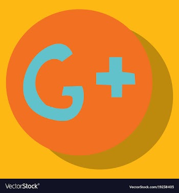 Flat google plus icons on background vector image