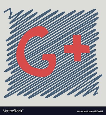 Flat google plus icons on background vector image