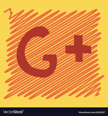 Flat google plus icons on background vector image