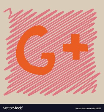 Flat google plus icons on background vector image