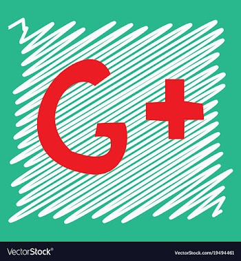 Flat google plus icons on background vector image