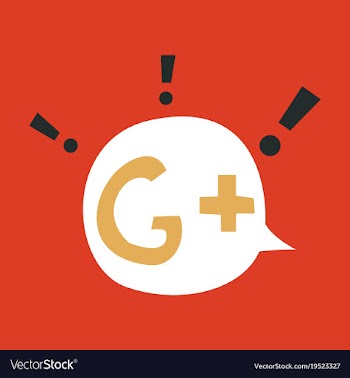 Flat google plus icons on background vector image