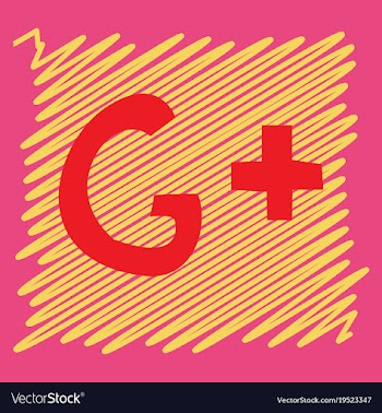 Flat google plus icons on background vector image