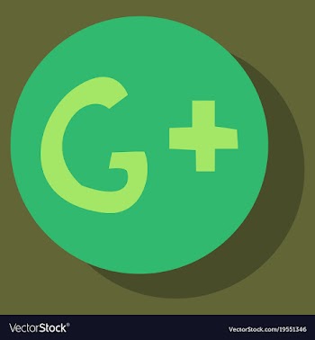 Flat google plus icons on background vector image