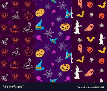 flat halloween pattern collection for new template