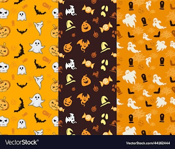 flat halloween pattern collection for new template