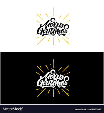 flat hand draw merry christmas lettering