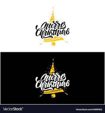 flat hand draw merry christmas lettering typograph