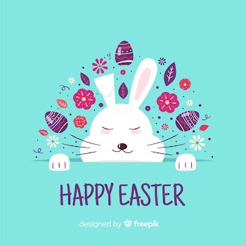 Flat happy easter day background