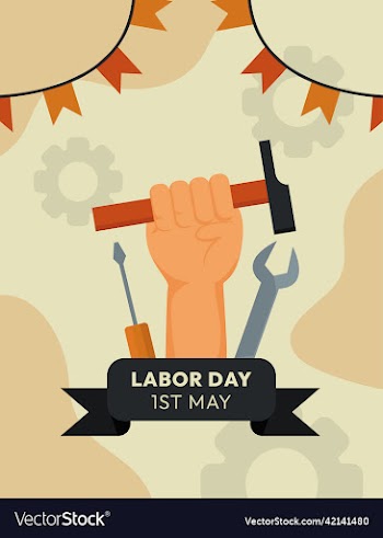 flat happy labour day background design