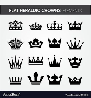 flat heraldic crowns elements