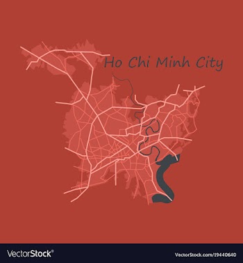 Flat ho chi minh city administrative map vector image
