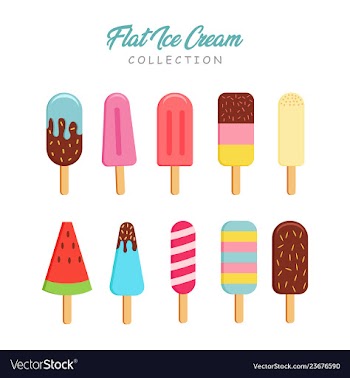 Flat ice cream collection vector image