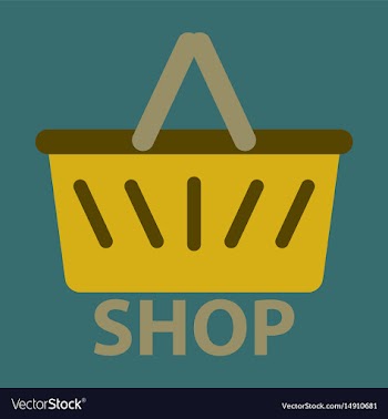 Flat icon basket shop vector image