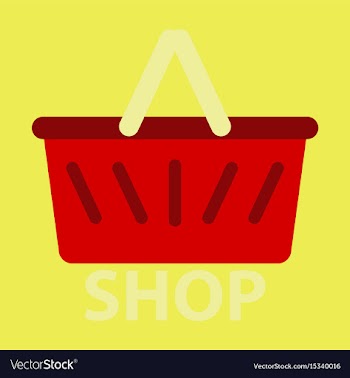 Flat icon basket shop vector image