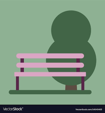 Flat icon bench in park vector image