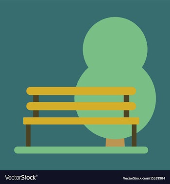 Flat icon bench in park vector image