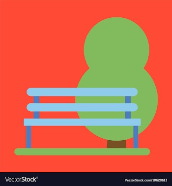 Flat icon bench in park vector image