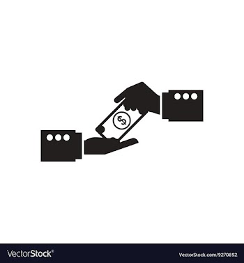 Flat icon black and white money in hand vector image