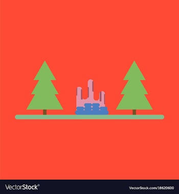 Flat icon bonfire in forest vector image