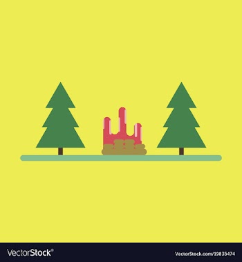 Flat icon bonfire in forest vector image