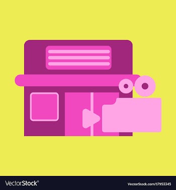 Flat icon building cinema camera vector image