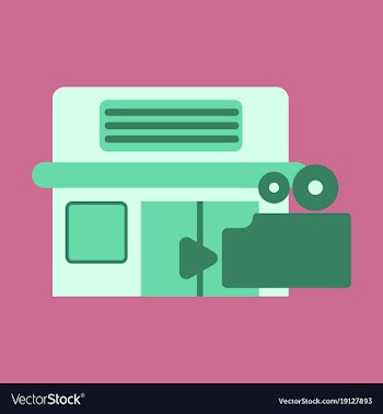 Flat icon building cinema camera vector image