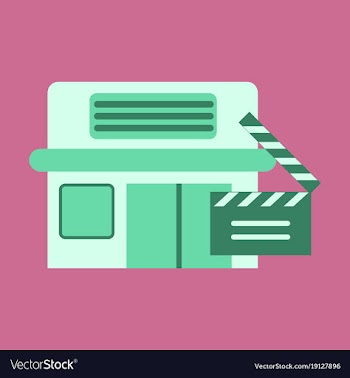 Flat icon building cinema slapstick vector image