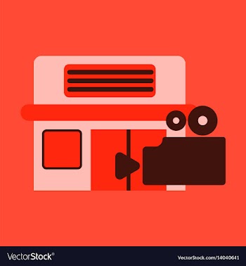 Flat icon building cinema vector image
