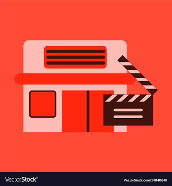 Flat icon building cinema vector image