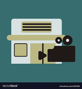 Flat icon building cinema vector image