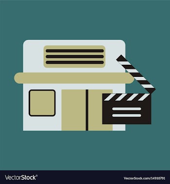 Flat icon building cinema vector image