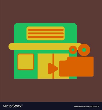 Flat icon building cinema vector image