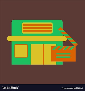 Flat icon building cinema vector image