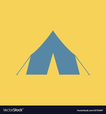 Flat icon camp tourist tent vector image