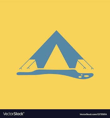 Flat icon camp tourist tent vector image