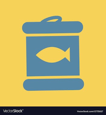 Flat icon canned tuna fish vector image