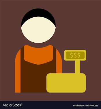 Flat icon cashier vector image