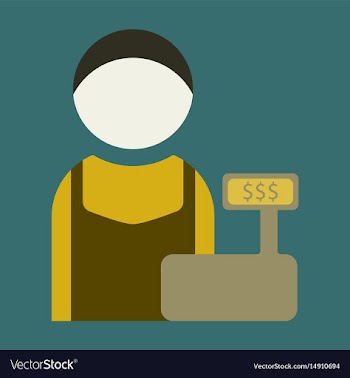 Flat icon cashier vector image
