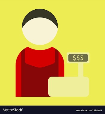 Flat icon cashier vector image